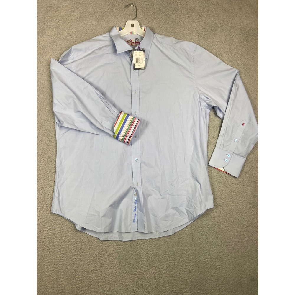 Robert Graham‎ Noble Blue Button Down Shirt 3XL NWT Knowledge Wisdom Truth